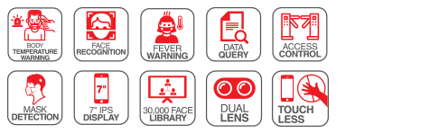 Ai Super-Precision Face Recognition Fever & Mask Detection Machine