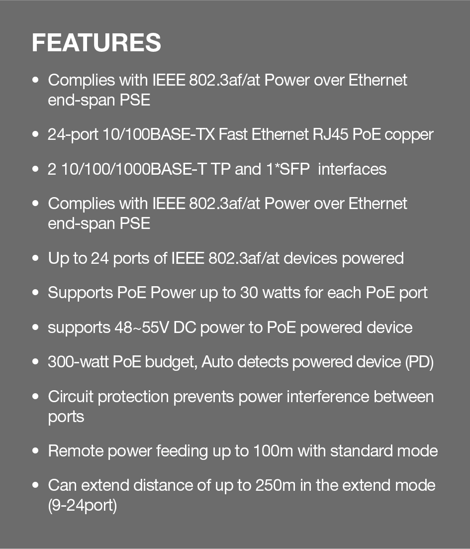 24-Port 300W PoE Switch